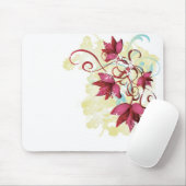 Rode bloemen Mousepad Muismat (Met muis)