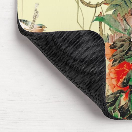 Rode bloemen muismat (Hoek)