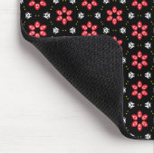 Rode bloemen muismat (Hoek)
