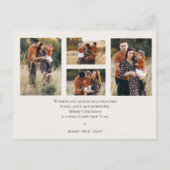 Rode Bloemen Multi Familie Foto's Vrolijk Kerstfee Briefkaart (Achterkant)