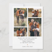 Rode Bloemen Multi Familie Foto's Vrolijk Kerstfee Feestdagenkaart (Achterkant)