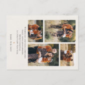 Rode Bloemen Multi Familie Foto's Vrolijk Kerstfee Feestdagenkaart (Achterkant)