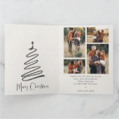 Rode Bloemen Multi Familie Foto's Vrolijk Kerstfee Kaart (Binnen)