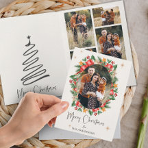 Rode Bloemen Multi Familie Foto's Vrolijk Kerstfee