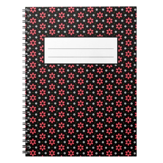 Rode bloemen notitieboek (Voorkant)