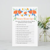 Rode bloemen Nursery Rhyme Quiz baby shower game (Staand voorkant)