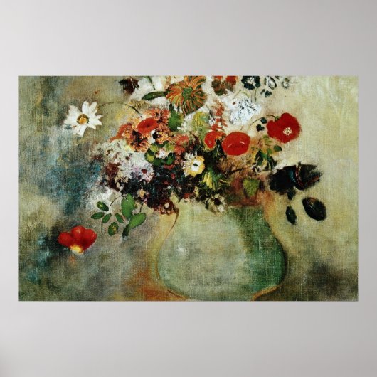 Rode bloemen, Odilon Redon-bloemen Poster (Voorkant)