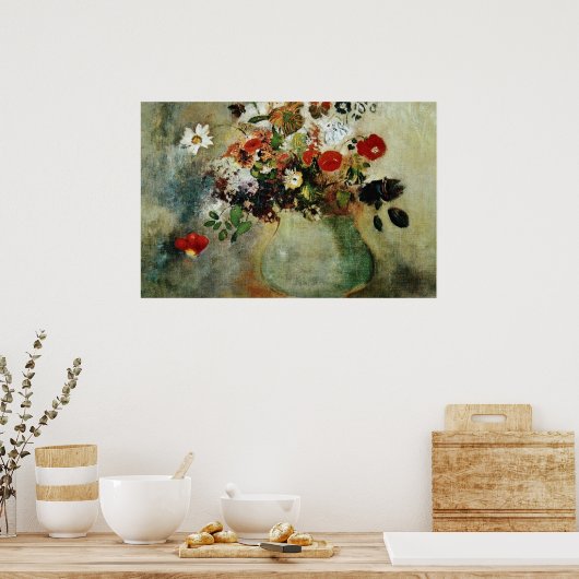 Rode bloemen, Odilon Redon-bloemen Poster (Keuken)
