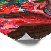 Rode Bloemen - Om Canvas Schilderij Poster (Hoek)