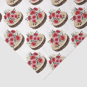 Rode Bloemen (Ontwerp 36 Rode Reeks) Tissuepapier (Detail)