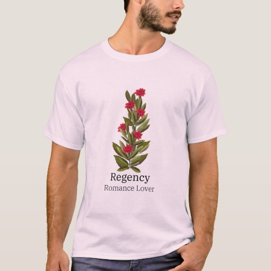 Rode bloemen ontwerp met Regency Romance Lover T-shirt (Voorkant)