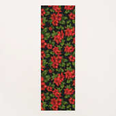 Rode bloemen op de zwarte achtergrond yogamat (Voorkant)