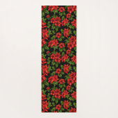 Rode bloemen op de zwarte achtergrond yogamat (Achterkant)
