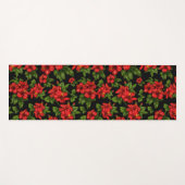 Rode bloemen op de zwarte achtergrond yogamat (Voorkant (horizontaal))