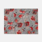 Rode bloemen op donkergrijs, rode papaver deurmat (Voorkant)