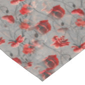Rode bloemen op donkergrijs, rode papaver tafelkleed (Gekanteld)