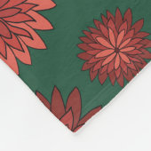Rode bloemen op een groene achtergrond fleece deken (Hoek)