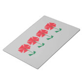 rode bloemen op grijze achtergrondvulling notitieblok (Schuin)