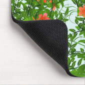 Rode Bloemen op Groene Kunst Muismat (Hoek)