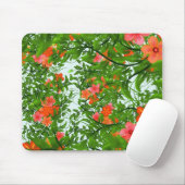 Rode Bloemen op Groene Kunst Muismat (Met muis)