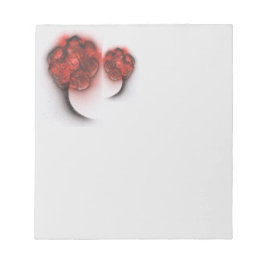 Rode bloemen op het gezicht notitieblok