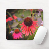 Rode bloemen op RHS Wisley Bee Happy Muismat (Met muis)