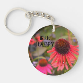 Rode bloemen op RHS Wisley Classic Round Sleutelhanger