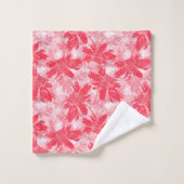 Rode bloemen op wit. bad handdoek (Wasdoekje)