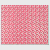 Rode bloemen op wit. cadeaupapier (Vlak)