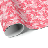 Rode bloemen op wit. cadeaupapier (Rol Hoek)