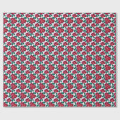 Rode bloemen op wit. cadeaupapier (Vlak)