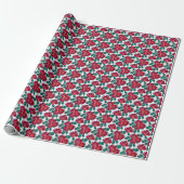 Rode bloemen op wit. cadeaupapier (Uitgerold)