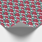 Rode bloemen op wit. cadeaupapier (Hoek)