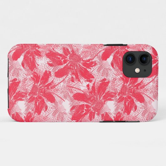 Rode bloemen op wit. Case-Mate iPhone case (Achterkant (horizontaal))