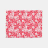 Rode bloemen op wit. fleece deken (Voorkant (Horizontaal))