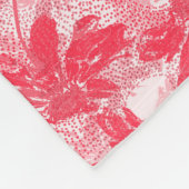 Rode bloemen op wit. fleece deken (Hoek)