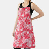 Rode bloemen op wit. schort (Insitu)