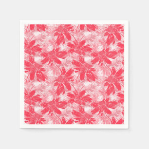 Rode bloemen op wit. servet