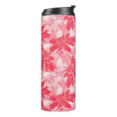 Rode bloemen op wit. thermosbeker (Gedraaid links)