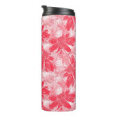 Rode bloemen op wit. thermosbeker (Geroteerd rechts)