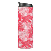 Rode bloemen op wit. thermosbeker (Geroteerd rechts)