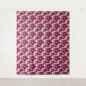 Rode bloemen op wit, waterverf. wandkleed (Voorkant)