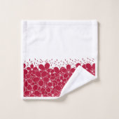 Rode bloemen op witte achtergrond bad handdoek (Wasdoekje)