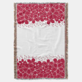 Rode bloemen op witte achtergrond deken (Voorkant Verticaal)