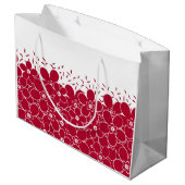 Rode bloemen op witte achtergrond groot cadeauzakje (Achterkant Gekanteld)