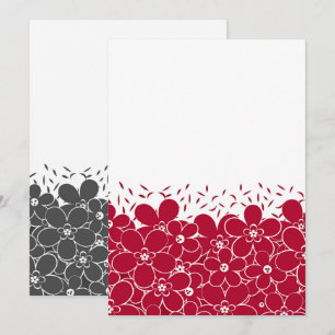 Rode bloemen op witte achtergrond kaart