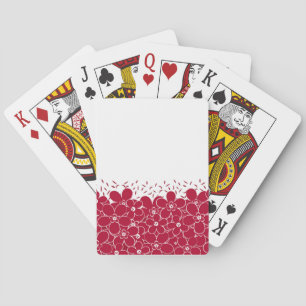 Rode bloemen op witte achtergrond pokerkaarten
