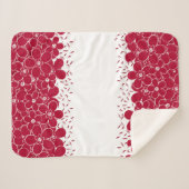 Rode bloemen op witte achtergrond sherpa deken (Voorkant (horizontaal))