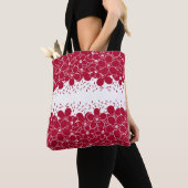 Rode bloemen op witte achtergrond tote bag (Dichtbij)