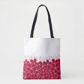 Rode bloemen op witte achtergrond tote bag (Voorkant)